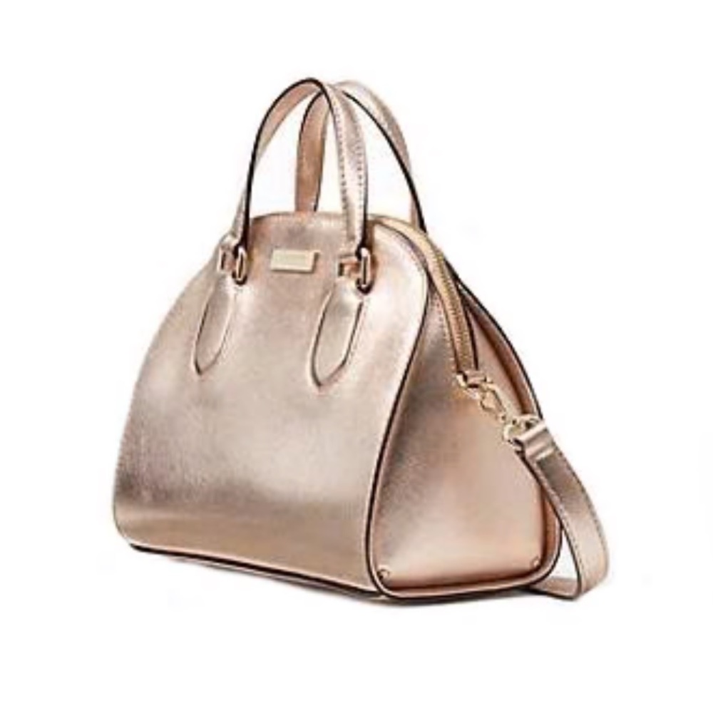KATE SPADE ROSE GOLD METALLIC SATCHEL - Picture 11 of 13